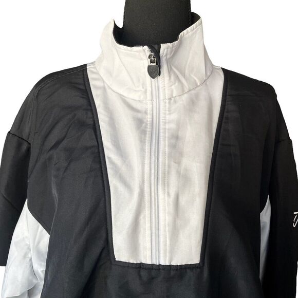 IAN POULTER DESIGN Jacket 1/4 Zip Golf Lined Pullover Black & White Men’s XL - Picture 3 of 10